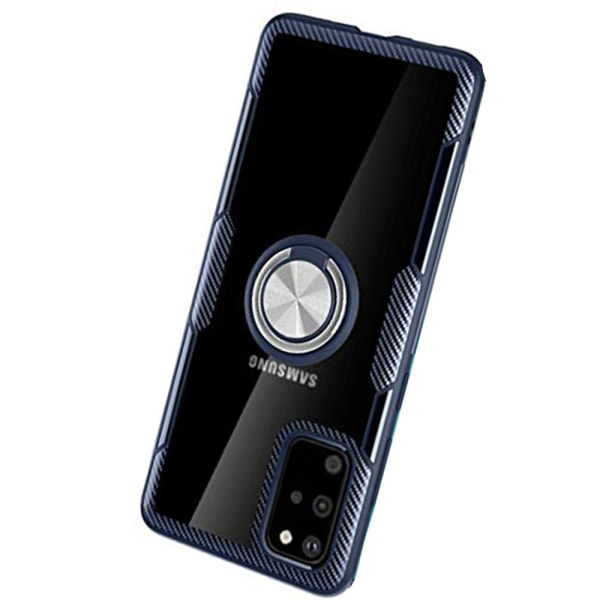 Praktisk deksel med ringholder - Samsung Galaxy S20 Plus Marinblå/Silver