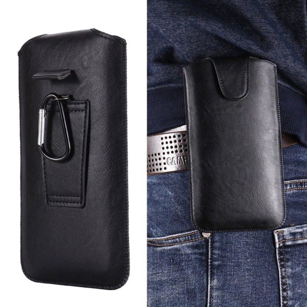 Stilfuldt praktisk mobiltelefontaske til bælte (PU-læder) Svart 5.5Tum