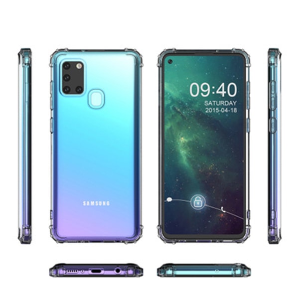 Samsung Galaxy A21S - Stilrent Skyddsskal i Silikon Blå/Rosa