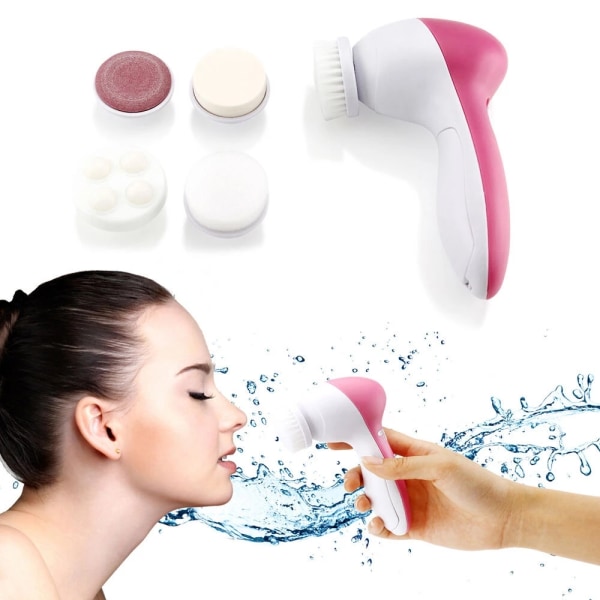 5in1 Multifunktionell Ansiktsreng�rings Maskin Massage Rosa