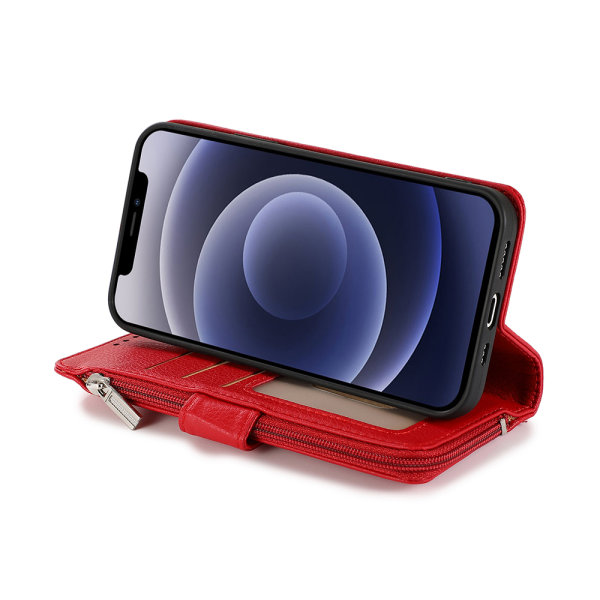 iPhone 12 - Elegant praktisk lommebokdeksel Röd