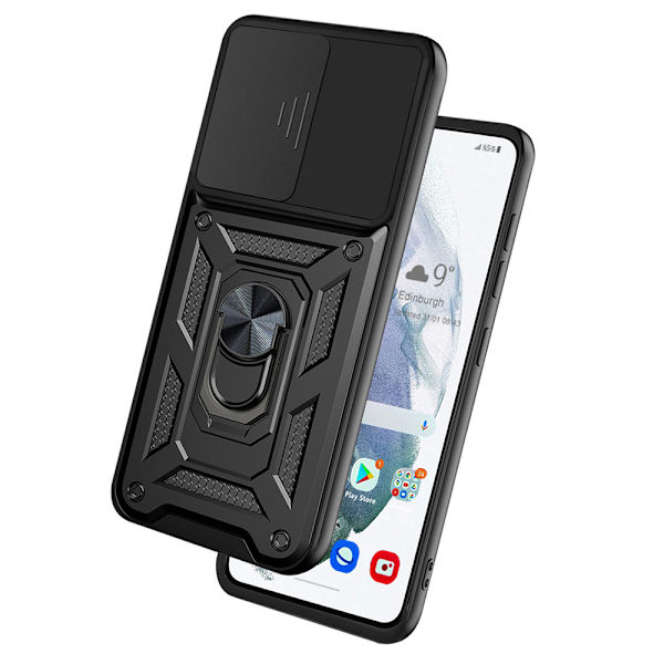 Samsung Galaxy S23 Plus - Smart Skyddsskal med Ringhållare Röd