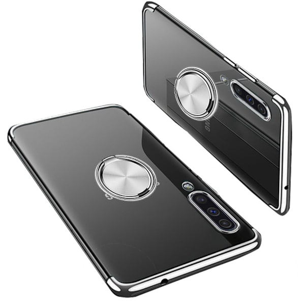 Elegant Silikonskal Ringhållare FLOVEME - Samsung Galaxy A50 Svart