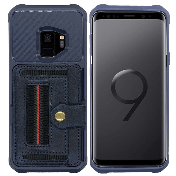 Elegant Skal med Kortfack - Samsung Galaxy S9 Svart