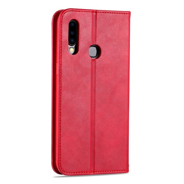 Samsung Galaxy A20S - Gennemtænkt stilfuldt pung etui Röd