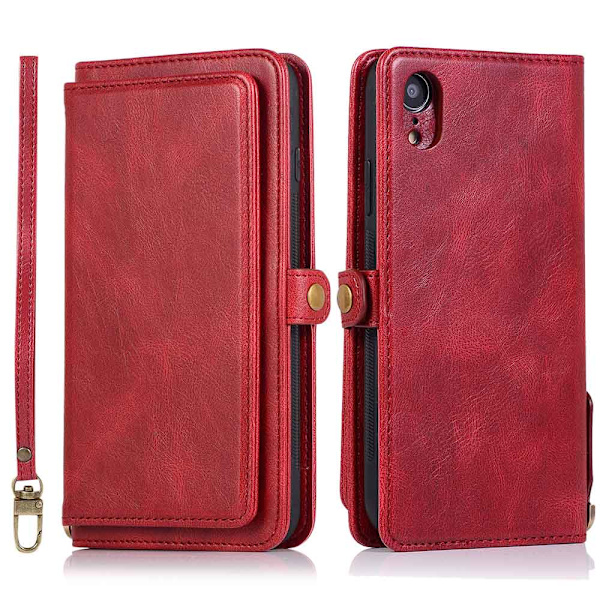 iPhone XR - Stilfuldt Dual Function Wallet Cover Mörkblå