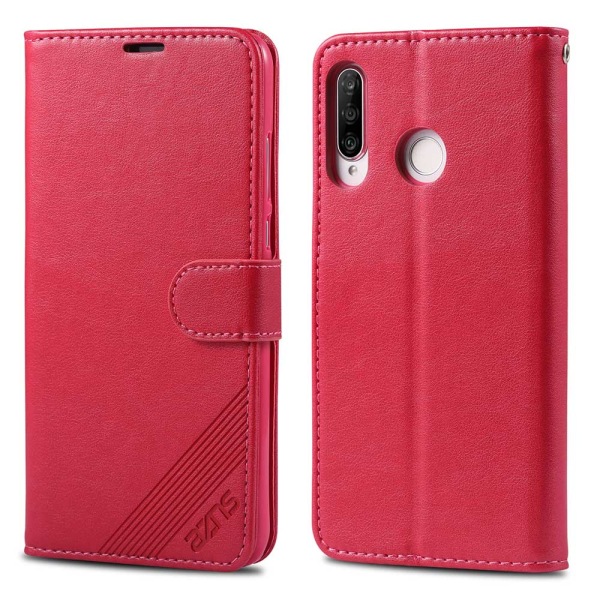 Praktiskt Elegant Plånboksfodral - Huawei P30 Lite Röd