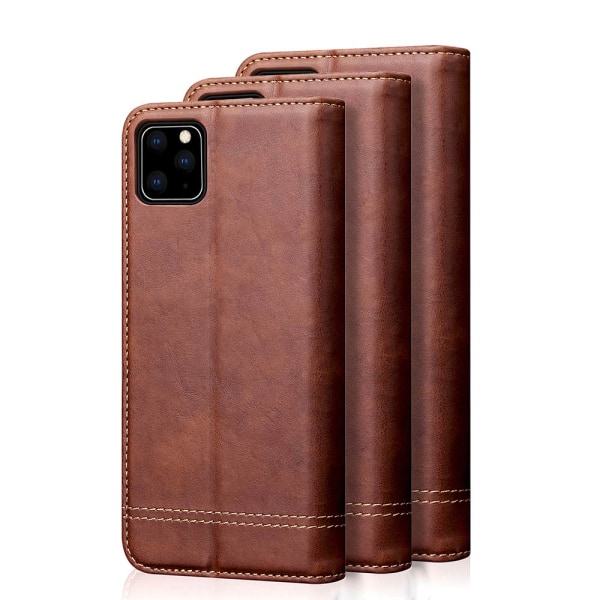 Ammattimainen tyylikäs lompakkokotelo - iPhone 11 Pro Mörkbrun