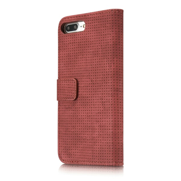 iPhone 8 Plus - klassinen kotelo retrolookissa (PU-nahka) Röd