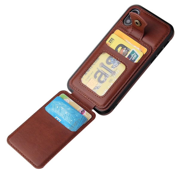 Skyddsskal med Kortfack - iPhone XR Mörkbrun Mörkbrun