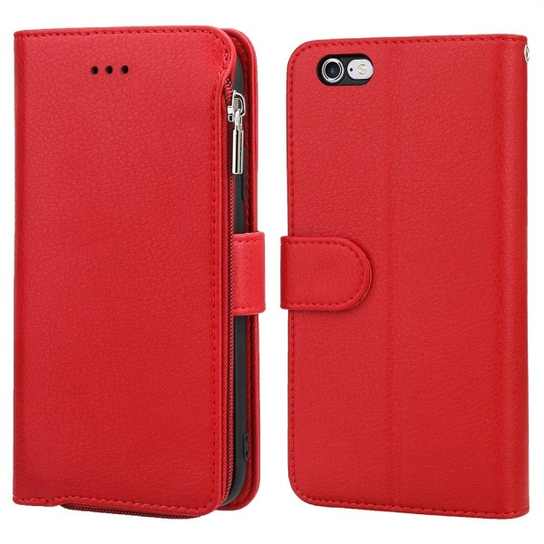 iPhone 7 - Tehokas Smart Wallet -kotelo Röd