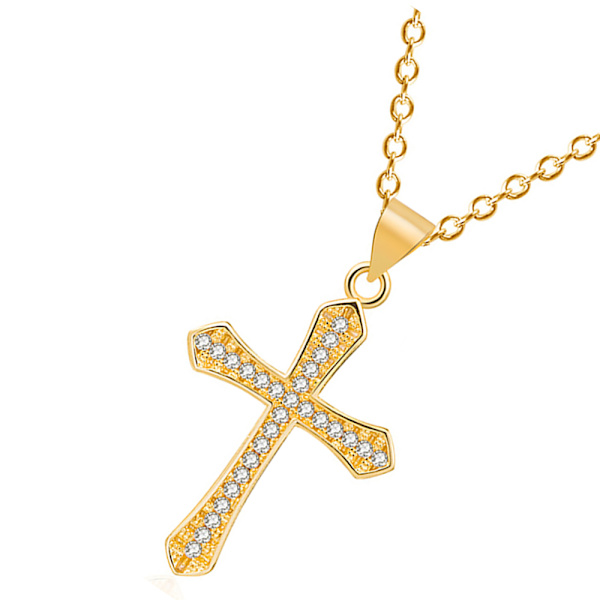 Stilsäkert Elegant Kors Halsband Guld