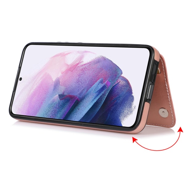Samsung Galaxy S22 Plus - Elegant praktisk cover med kortholder Röd