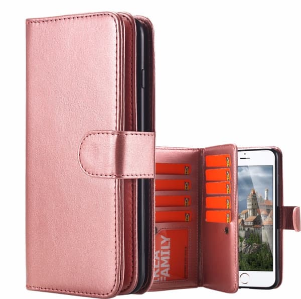 Elegant Praktiskt 9-korts Plånboksfodral för iPhone 7 PLUS Turkos