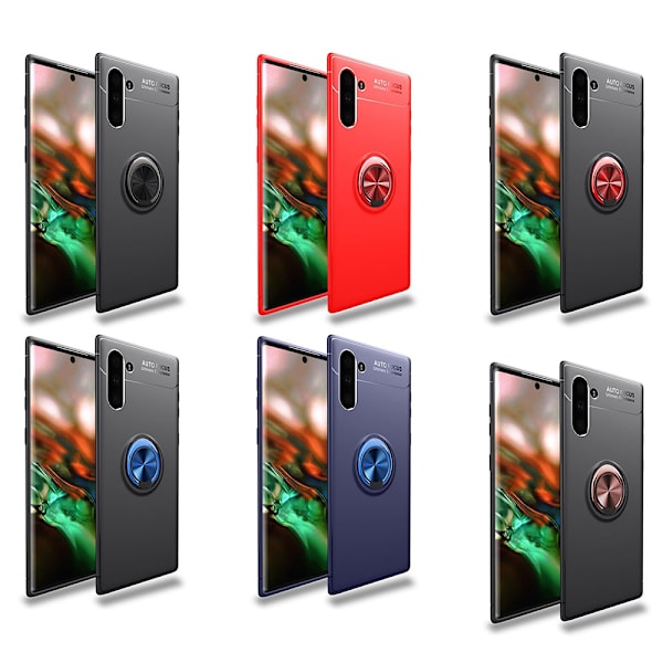 Stötdämpande Skal Ringhållare - Samsung Galaxy Note10 Röd/Röd