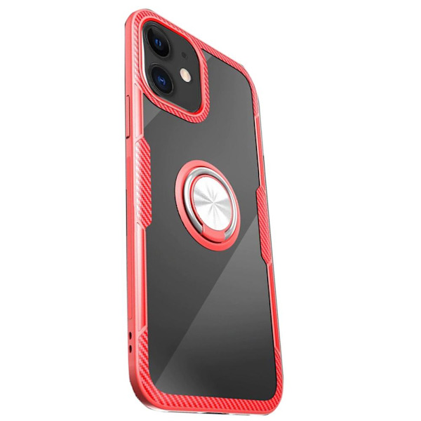 iPhone 12 Mini - Stilsäkert Skyddande Skal med Ringhållare LEMAN Marinblå/Silver
