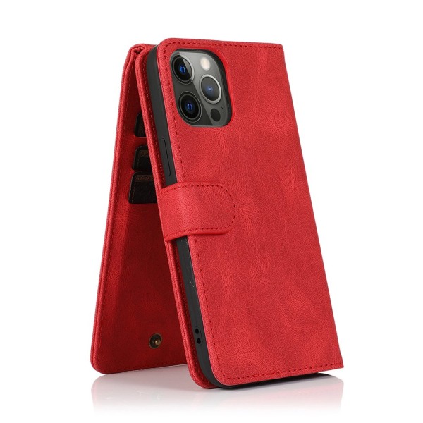 iPhone 12 Pro – Lompakkokotelo (FLOVEME) Röd