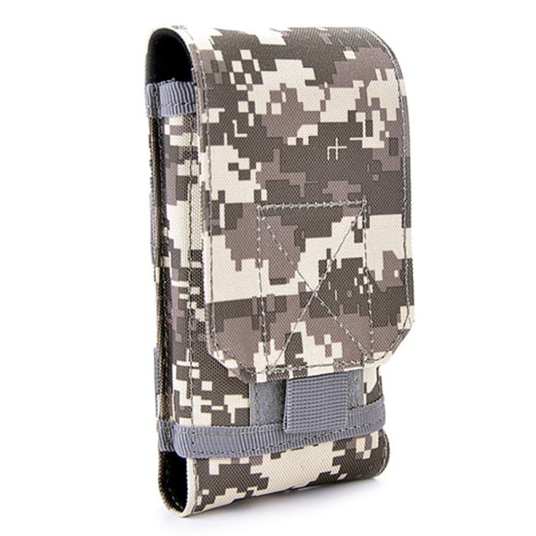 Praktisk og holdbar bæltetaske til mobiltelefoner (størrelse L/XL) Grå Kamouflage