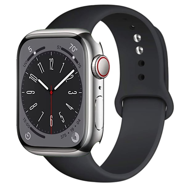 Klassisk holdbart silikonearmbånd til Apple Watch 38mm/40mm/41mm Grå M