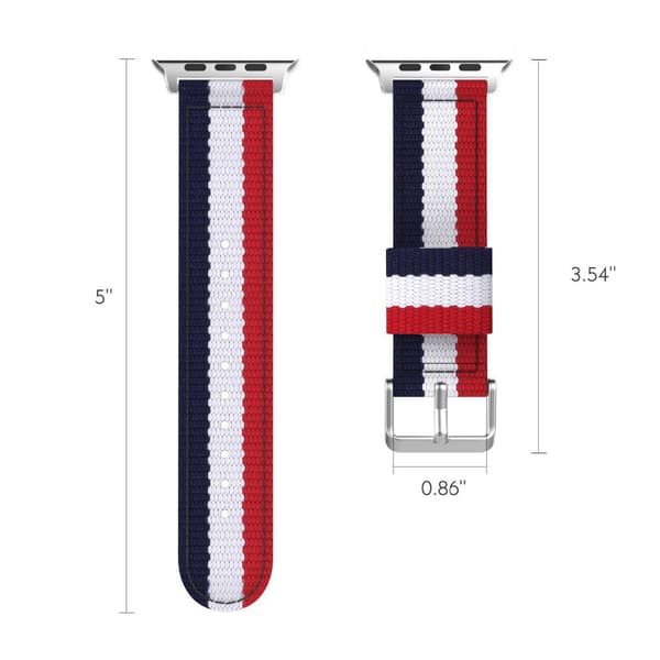 Nylon-Armband till Apple Watch 42mm Blå/Grön Blå/Grön