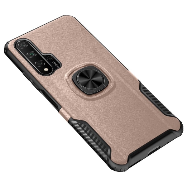 Huawei Nova 5T - Elegant cover med ringholder Guld