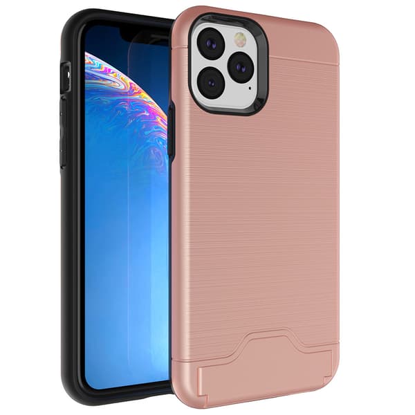 iPhone 11 Pro Max - Stødabsorberende cover med kortholder Grå Grå