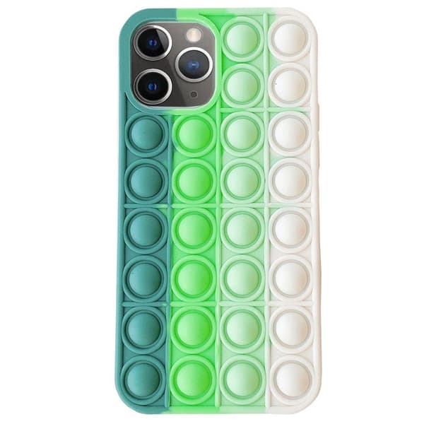 iPhone 12 Pro Max - Skyddande Fidget Pop It Silikonskal Grön-Rosa-Gul