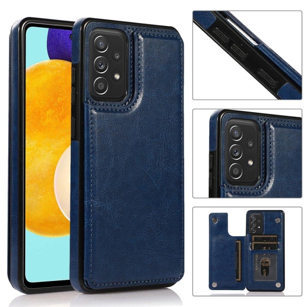 Samsung Galaxy A52 - Stilfuldt NKOBEE cover med kortholder Marinblå