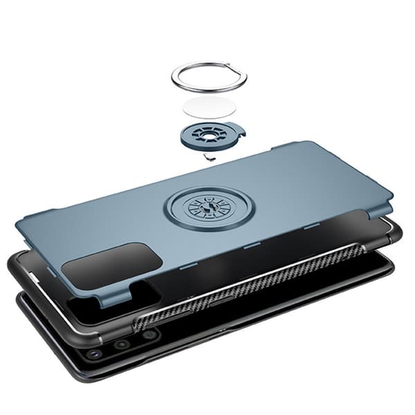 Skyddsskal med Ringhållare - Samsung Galaxy S20 Plus Blå