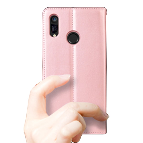 Tyylikäs Smart Hanman -lompakkokotelo - Huawei Y6 2019 Roséguld