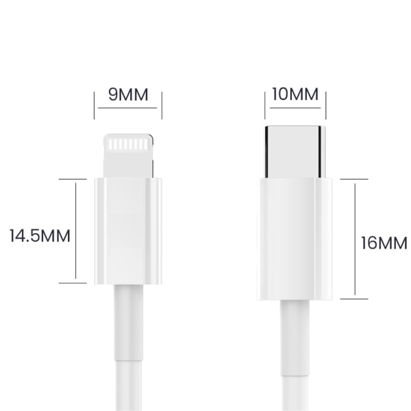 Effektiv Snabbladdare iPhone Type-C Lightning (20W) Vit