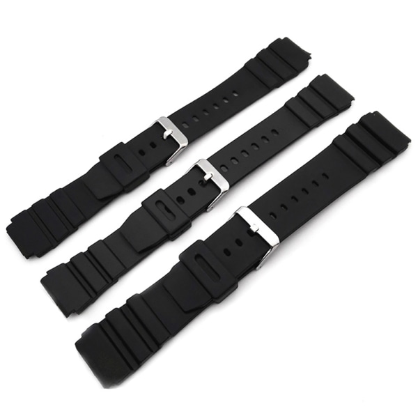Stilrent Slittåligt Gummi Klockarmband Svart 18mm