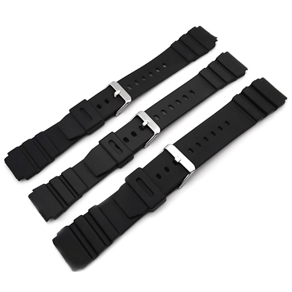 Stilrent Slittåligt Gummi Klockarmband Svart 20mm