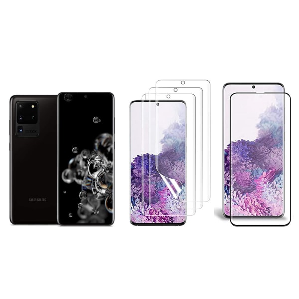 Galaxy S20 Ultra 3-PACK näytönsuoja 9H 0,2mm Nano-Soft HD-Clear Svart