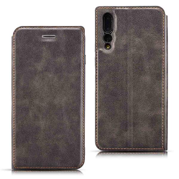 Huawei P20 - Stilrent Retro Vintage Plånboksfodral Röd