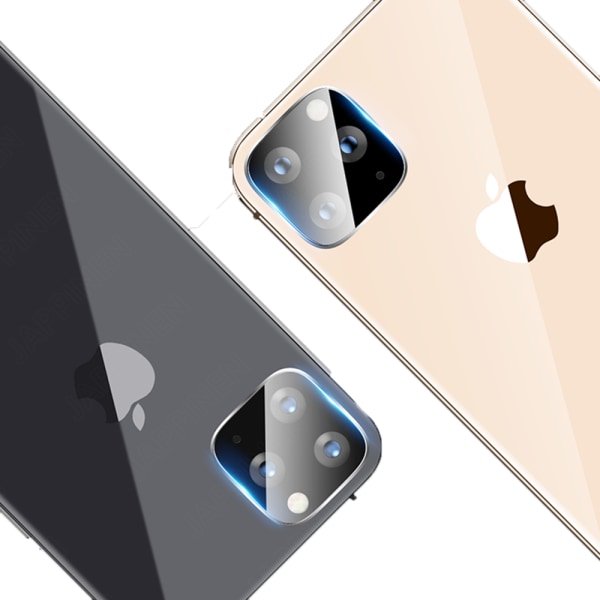 iPhone 11 Pro Max -suojakalvo metallikehyksellä takakameran linssille Svart