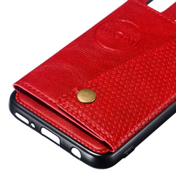 Samsung Galaxy A40 - Stilfuldt beskyttelsescover med kortrum Röd