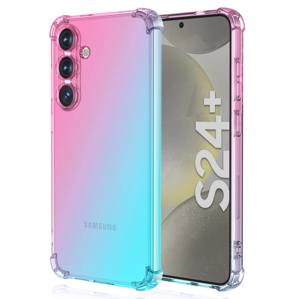 S24 Plus - Gradient Air Cushion TPU-veske Grön/Rosa