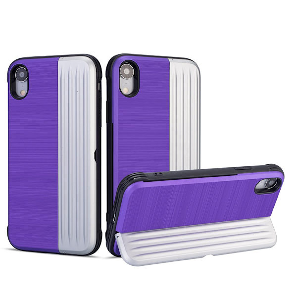 Klassiskt Skal med korthållare från LEMAN - iPhone XS Max Lila