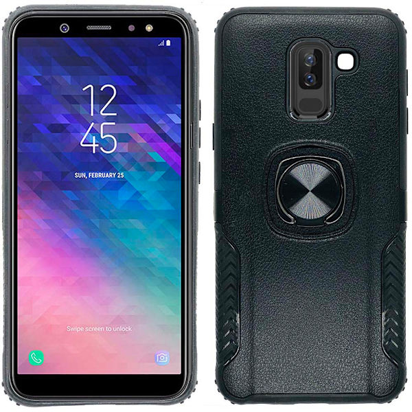 Elegant Skal med Ringhållare - Samsung A6 Plus (2018) Mörkblå