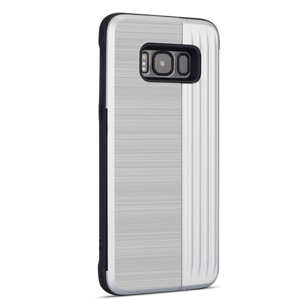 Samsung Galaxy S8 - Elegant deksel med kortholder (LEMAN) Silver