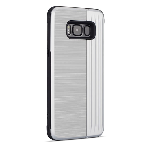 Samsung Galaxy S8 - Elegant Skal med Korthållare (LEMAN) Silver