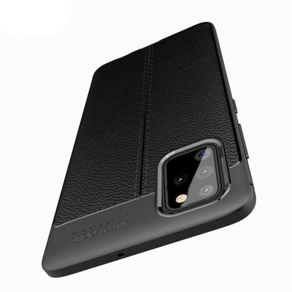 Stilsäkert Litchi-Läder Design Skal - Samsung Galaxy S20 Plus Mörkblå