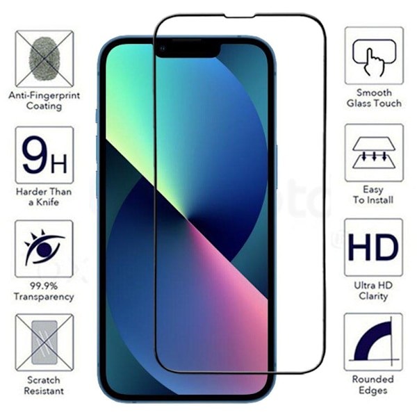 2-PACK iPhone 13 Pro Max Skärmskydd 2.5D HD 0,3mm Transparent/Genomskinlig