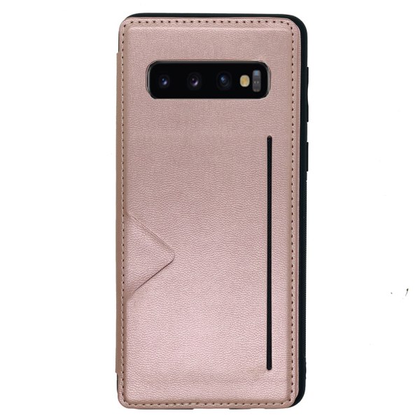Samsung Galaxy S10 Plus - Käytännöllinen suojaava korttilokero Roséguld