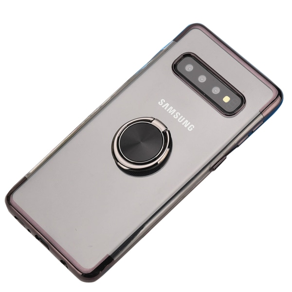 Ainutlaatuinen kestävä silikonikotelon rengaspidike - Samsung Galaxy S10E Svart