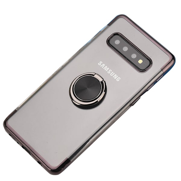 Exklusivt Robust Silikonskal Ringhållare - Samsung Galaxy S10E Svart
