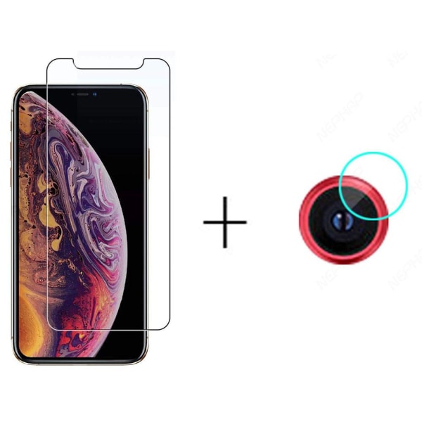 3-PACK iPhone XR Skärmskydd + Kameralinsskydd HD 0,3mm Transparent/Genomskinlig