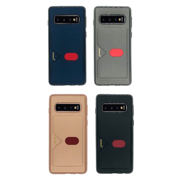 Samsung Galaxy S10 Plus - Skal med Kortfack (HANMAN) Grå Grå