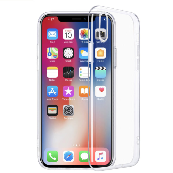 iPhone XS Max - 1 Set Stötdämpande Silikonskal med Skärmskydd Transparent